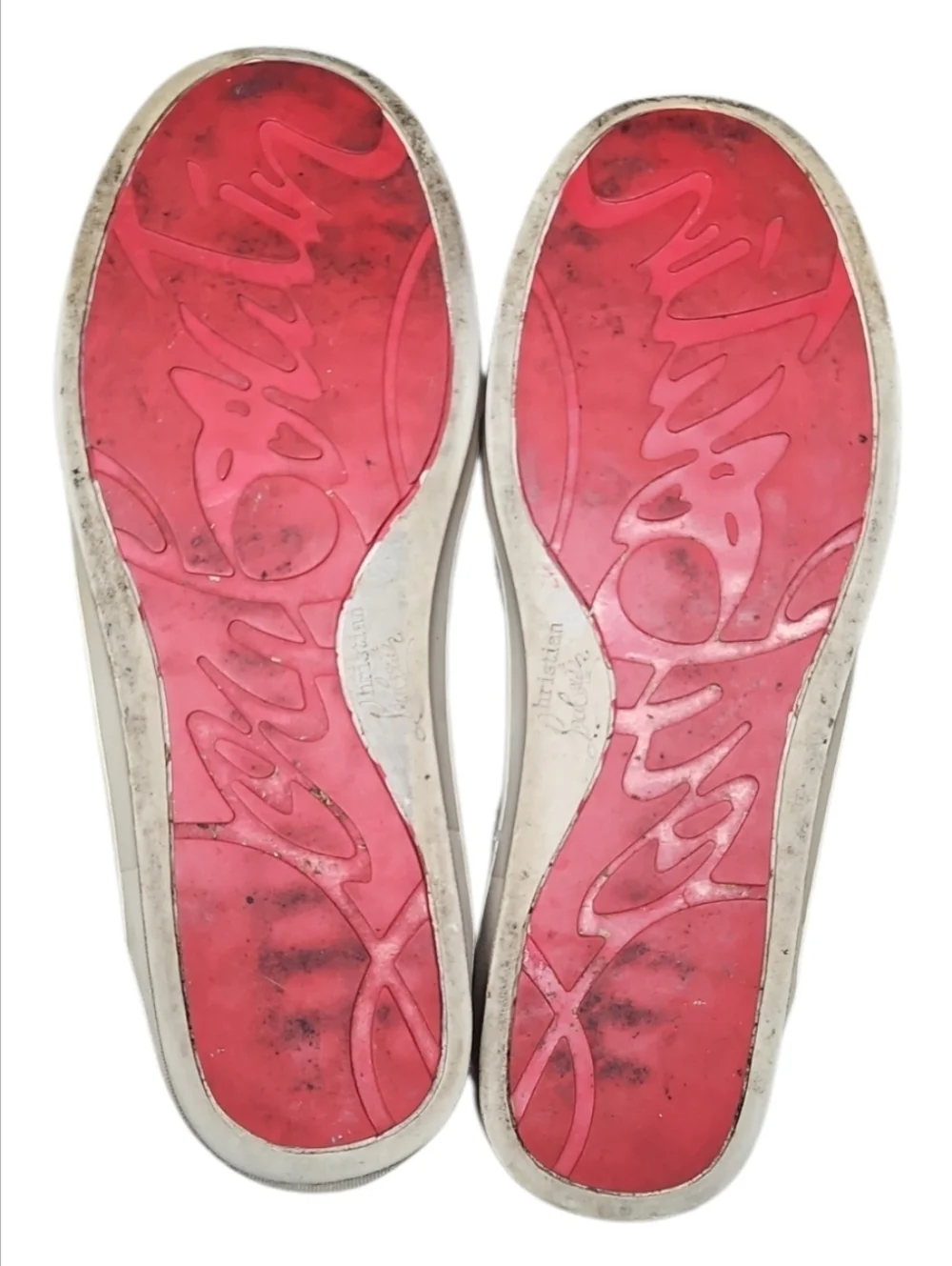 CHRISTIAN LOUBOUTIN | Crystal High-Top Sneakers in Silver and Black EU 44 AS-IS
